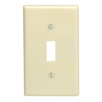 Leviton 020-86001-000 Wallplate, 4-1/2 in L, 2-3/4 in W, 1 -Gang, Thermoset, Ivory, Smooth