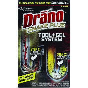 SC Johnson Drano Snake Plus 70241 Drain Cleaner, Gel, Bleach