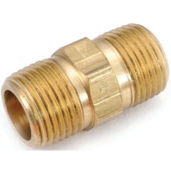 Anderson Metals 756122-02 Pipe Nipple, 1/8 in, MPT, Brass, 1 in L