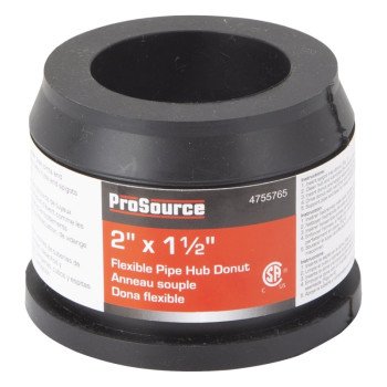 ProSource 22U-139 Hub Donut, 2 x 1-1/2 in, PVC, Black