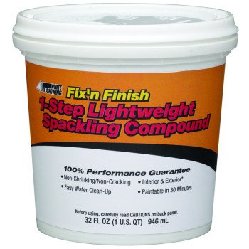 White Lightning WL60520 Lightweight Spackling, White, 1 qt, Can