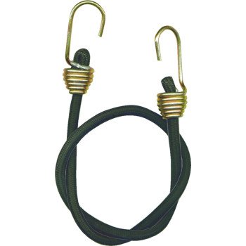 Keeper 06180 Bungee Cord, 13/32 in Dia, 24 in L, Rubber, Black, Hook End