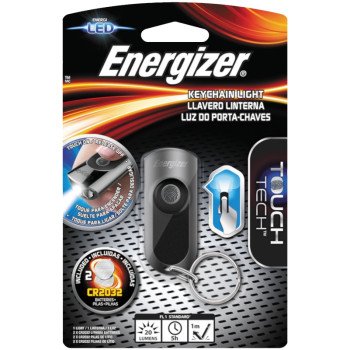 Energizer ENTKC2C Key Chain Light, Lithium Battery, LED Lamp, 20 Lumens Lumens, 10 m Beam Distance, 5 hr Run Time