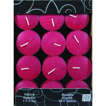 Candle-Lite 1276565 Scented Votive Candle, Juicy Black Cherries Fragrance, Burgundy Candle, 10 to 12 hr Burning