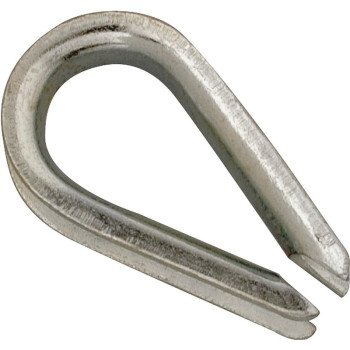 Campbell T7670649 Wire Rope Thimble, 3/8 in Dia Cable, Malleable Iron, Electro-Galvanized