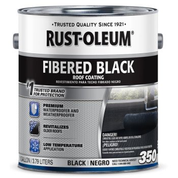 Rust-Oleum 350 Series 301909 Roof Coating, Black, 0.9 gal, Liquid