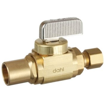 Dahl mini-ball 521-23-30-BAG In-Line Stop and Isolation Valve, 1/2 x 1/4 in Connection, Male Solder x Compression