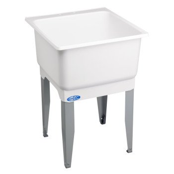 ELM UTILATUB Series 14 Laundry Tub, 20 gal Capacity, 33 in OAH, Polypropylene, White, Floor Mounting, 1-Bowl