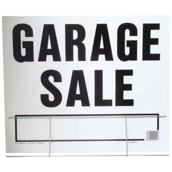 Hy-Ko LGS-2 Lawn Sign, Garage Sale, Black Legend, Plastic, 24 in W x 19 in H Dimensions