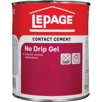 LePage Pres-Tite 1504628 Gel Contact Cement, Liquid, Solvent, Yellow, 946 mL Can