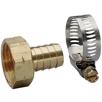 Nelson 854514-1001 Hose Repair Coupler, 5/8 in, Female, Brass, For: 5/8 in Garden Hose