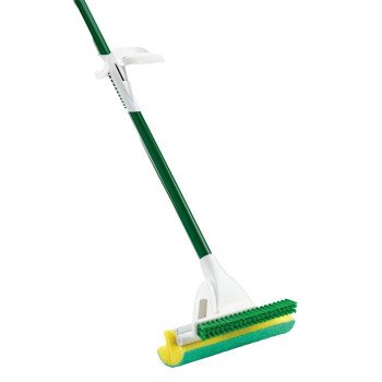 Libman 2010 Roller Mop, 51 in OAL, Microfiber/Synthetic Mop Head, Steel Handle