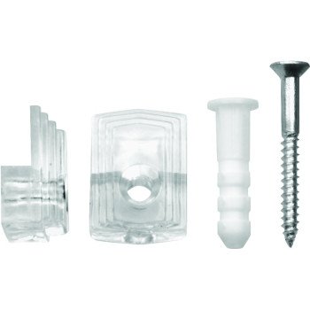 OOK 50225 Mirror Clip Set, 20 lb, Plastic, Clear, Wall Mounting, 10/PK