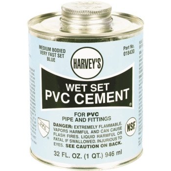 Harvey 18430-12 Solvent Cement, 32 oz Can, Liquid, Blue