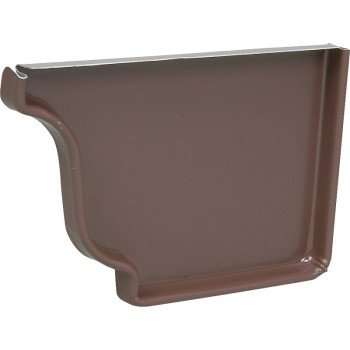 Amerimax 2520619 Gutter End Cap, 5 in L, Rubber, Brown, For: 5 in K-Style Gutter System