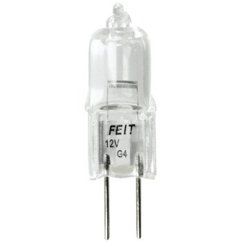 Feit Electric BPQ20T3 Halogen Bulb, 20 W, G4 Lamp Base, JC T3 Lamp, 3000 K Color Temp, 2000 hr Average Life