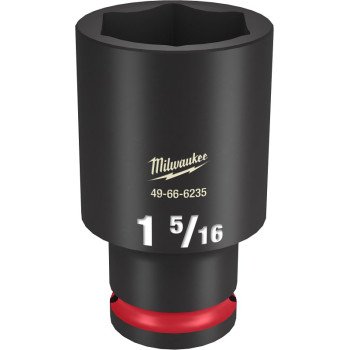 Milwaukee SHOCKWAVE Impact Duty Series 49-66-6235 Deep Impact Socket, 1-5/16 in Socket, 1/2 in Drive, Square Drive