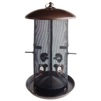 Stokes Select 38113 Wild Bird Feeder, 18 in H, 8.4 qt, Hammered Copper/Stainless Steel Hanging Ring, Black