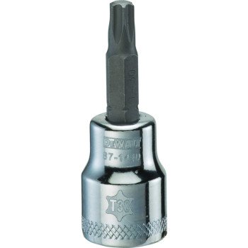 DEWALT DWMT87144OSP Torx Bit Socket, T30 Tip, 3/8 in Drive, Polished Chrome Vanadium