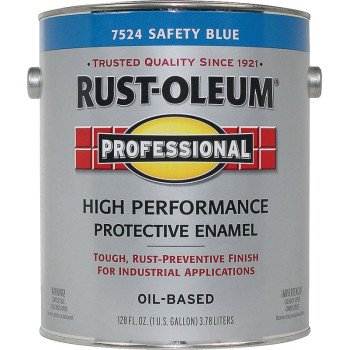 Rust-Oleum 7524402 Enamel Paint, Oil, Gloss, Safety Blue, 1 gal, Can, 230 to 390 sq-ft/gal Coverage Area