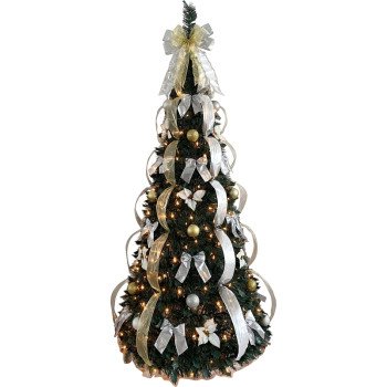 Hometown Holidays 27560 Prelit Pop-Up Tree, 6 ft H, UL Plug, Mini Lights Bulb, Clear Light