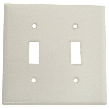 Eaton Wiring Devices 2139W-BOX Wallplate, 4-1/2 in L, 4-9/16 in W, 2 -Gang, Thermoset, White, High-Gloss