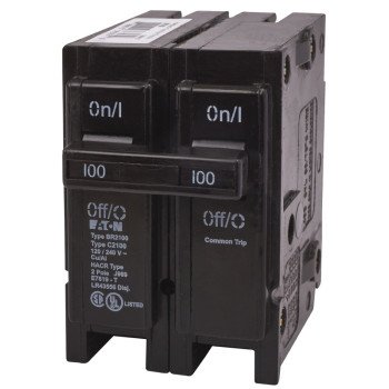 Cutler-Hammer BR2100 Circuit Breaker, Type BR, 100 A, 2-Pole, 120/240 V, Plug