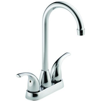 Delta Peerless Tunbridge Series P288LF Bar and Prep Faucet, 1.8 gpm, 2-Faucet Handle, Brass, Chrome Plated, Deck