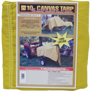 Dize Weathermaster CA1012D Tarpaulin, 12 ft L, 10 ft W, Canvas, Tan