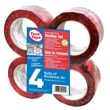 Tuck 205456055 Sheathing Tape, 55 m L, 60 mm W, Cherry Red