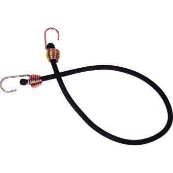 Keeper 06182 Bungee Cord, 13/32 in Dia, 32 in L, Rubber, Black, Hook End