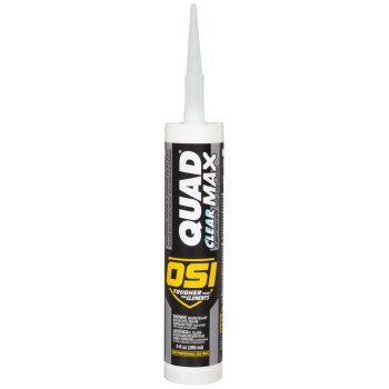 OSI QUAD MAX 2445634 Sealant, Clear, 24 to 72 hr Curing, 0 to 140 deg F, 9.5 oz Tube