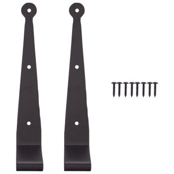 ProSource SH-S03-PS Strap Hinge, 10 in, Black, Screw Mounting