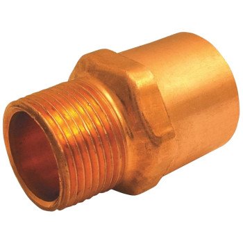 Elkhart Products 104R Series 30304 Reducing Pipe Adapter, 3/8 x 1/2 in, Sweat x MNPT, Copper