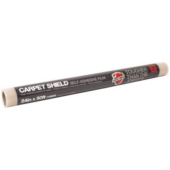 Surface Shields CS2450W Carpet Shield, 50 ft L, 24 in W, Acrylic/Polyethylene, Clear