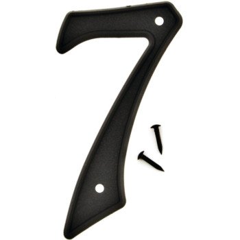 Hy-Ko PN-29/7 House Number, Character: 7, 4 in H Character, Black Character, Plastic