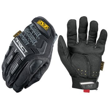 Mechanix Wear M-Pact Series MPT-58-010 Work Gloves, Men's, L, 10 in L, Reinforced Thumb, Hook-and-Loop Cuff, Black/Gray