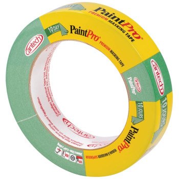 Cantech PaintPro 309 Series 309-24 Masking Tape, 55 m L, 24 mm W, Crepe Paper Backing, Green