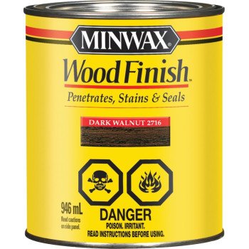 Minwax 271634444 Wood Stain, Dark Walnut, Liquid, 946 mL, Can