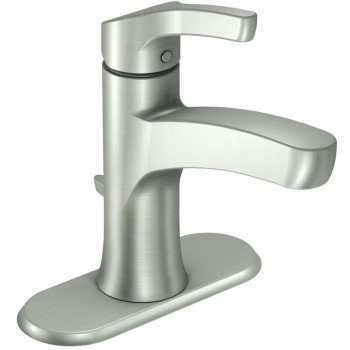 Moen Danika Series WSL84733SRN Bathroom Faucet, 1.2 gpm, 1-Faucet Handle, Metal, Brushed Nickel, Lever Handle