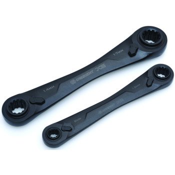 Crescent CX6DBM2 Combination Wrench, Metric, 8-1/4 in L, 12-Point, Black Oxide, Straight Handle