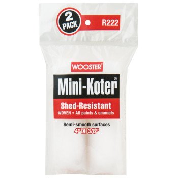 Wooster R222-4 Mini Roller Cover, 3/8 in Thick Nap, 4 in L, Fabric Cover