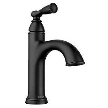 Moen Banbury Series 84945BL Bathroom Faucet, 1.2 gpm, 1-Faucet Handle, Zinc, Matte Black, 4 in Faucet Centers