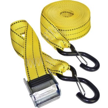 Keeper 05707 Tie-Down, 2 in W, 8 ft L, Yellow, 800 lb, S-Hook End Fitting