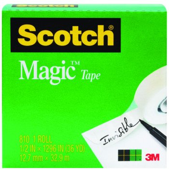 Scotch Magic 810 Office Tape, 1296 in L, 3/4 in W, Acetate Backing