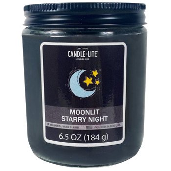 Candle-Lite 4603066 Screw Top Jar Candle, 6.5 oz Candle, Moonlit Starry Night Fragrance