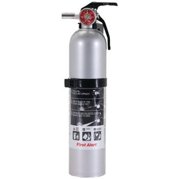 First Alert DHOME1 Rechargeable Fire Extinguisher, 2.4 lb, Monoammonium Phosphate, 1-A:10-B:C Class, Wall