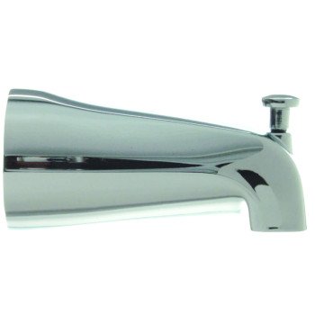 Danco 88434 Tub Spout with Diverter, 2-1/2 in L, 1/2 in Connection, Slip-Joint, Metal, Chrome Plated