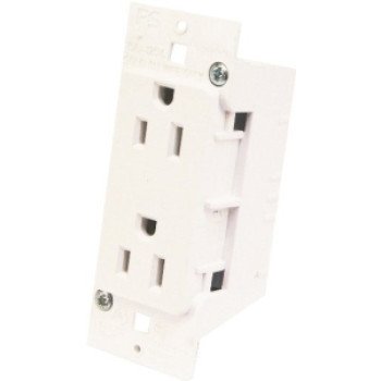 US Hardware E-120C Receptacle, 125 V, 15 A, 2-Pole, White