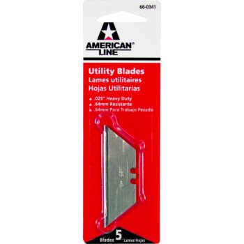 American LINE 66-0341 Utility Blade, 2.452 in L, HCS, 2-Facet Edge